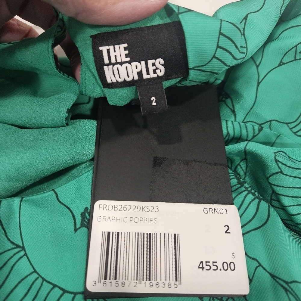 The Kooples Vibrant Green Floral Midi Dress - Picture 13 of 14
